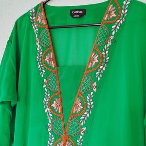 Beaded embroidered swim coverup